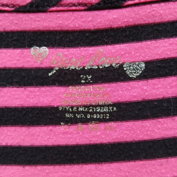 Just Love Hot Pink & Black striped T-shirt Dress 2X repaired comfy retro 90s - Picture 6 of 16